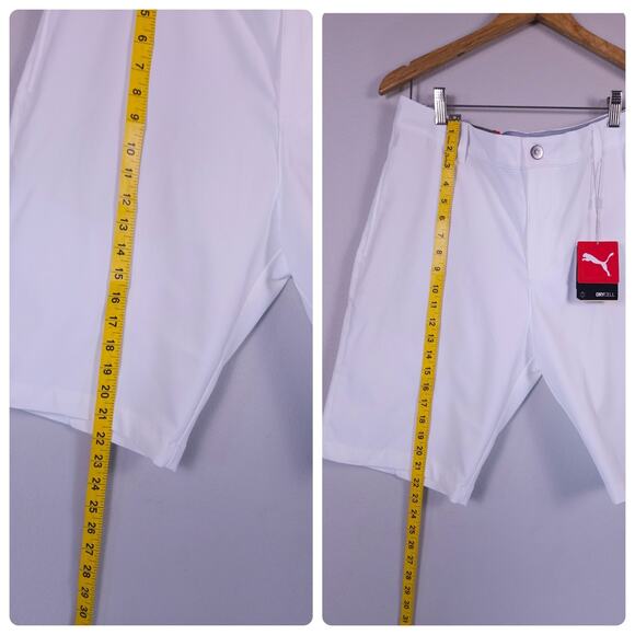 PUMA NWT DryCELL Golf Shorts Men’s 34 White – Moisture Wicking, Performance Fit - Picture 3 of 10